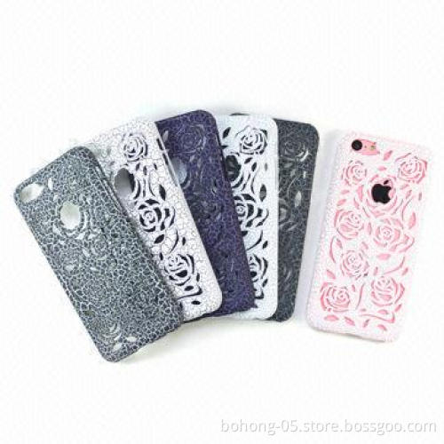 PC rubber case for iPhone 5C, molded pattern, 5 colors are available